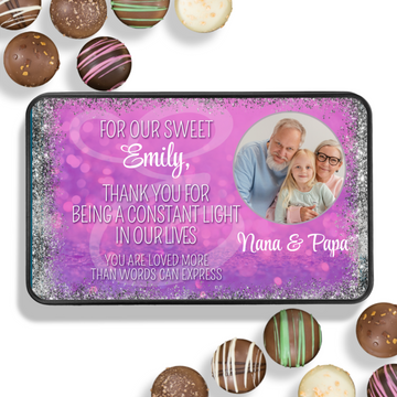 Personalized Thank You Chocolate Box - Handmade Chocolate Truffles - Gift for Granddaughter - Grandparents Gift - Customized Chocolate Gift