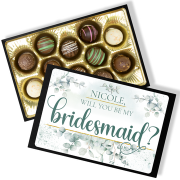 Personalized Will You Be My Bridesmaid Chocolate Box - Handmade Chocolate Truffles - Gift for Bridesmaid - Customized Chocolate Gift