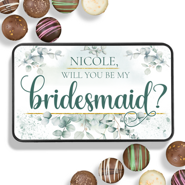 Personalized Will You Be My Bridesmaid Chocolate Box - Handmade Chocolate Truffles - Gift for Bridesmaid - Customized Chocolate Gift